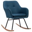 🌼5774Fauteuil Rocking Chair -Chaise Fauteuil à Bascule Chaise Loisir et Repos pour Salon Salle à Manger Bleu Tissu -60 x 71 x 79 c-1