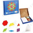 TD® 155 Pièces Puzzle Montessori pour enfant Tangram en bois coloré Jeu de construction éducatif Jouet d'apprentissage Cadeau Noël-1