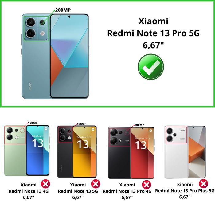 Verre Trempé pour Xiaomi Redmi Note 13 PRO 5G et Protection Caméra [Pack 2]  Film Vitre Protection Phonillico®