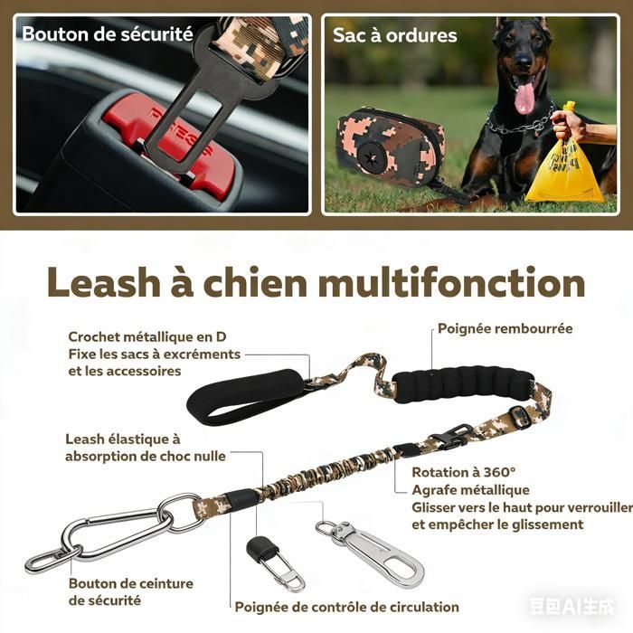 Harnais Chien Anti Traction  Harnais Tactique Rglable avec Poigne ...