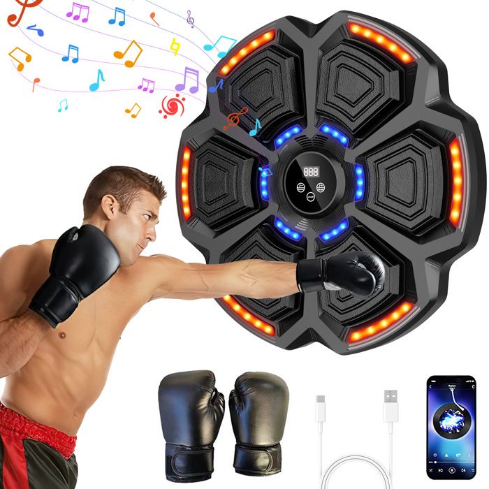 Entraînement Boxe Maison Snawowo Music Boxing Machine - Cible Murale Musicale Avec Gants, 9 Modes, Bluetooth Jeu Sportif Pour Famille Entraînement Boxe Maison Snawowo Music Boxing Machine - Cible Murale Musicale Avec Gants, 9 Modes, Bluetooth Jeu Sportif Pour Famille