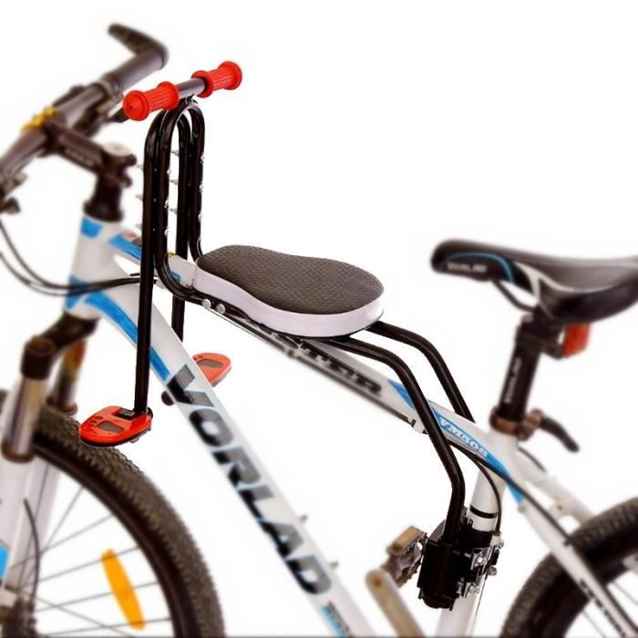 Siège de Vélo de Sécurité pour Enfant Siège Bébé avant Enfants Selle avec  Pédales Support de Dos pour Vélo de Route MTB 