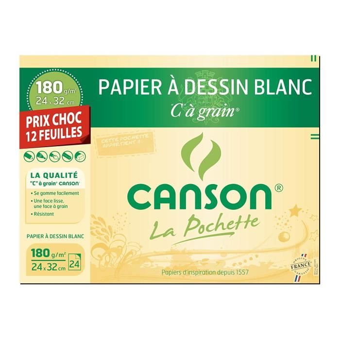 Lot 4 Pochettes Canson 24x32 2 PochettesC grain papier