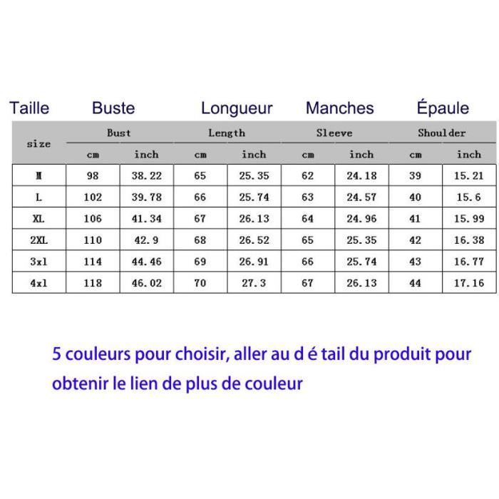 Taille deals chemise homme