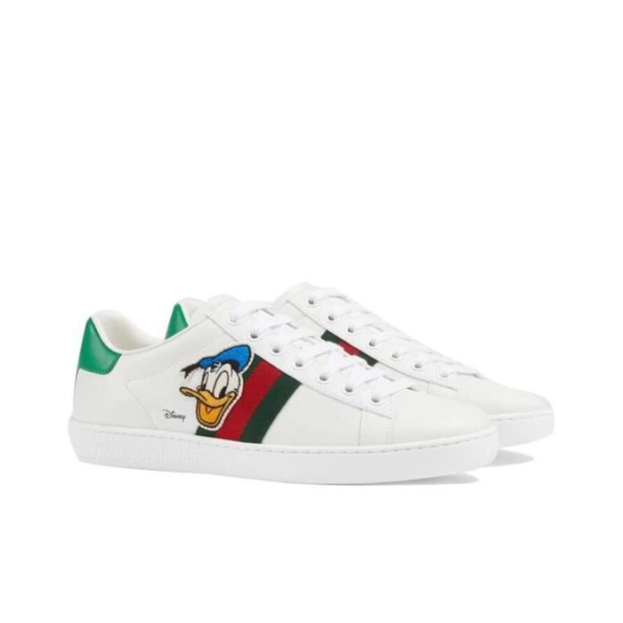 Basket Guccis Femme Homme Chaussure Sneakers Blanche Cuir