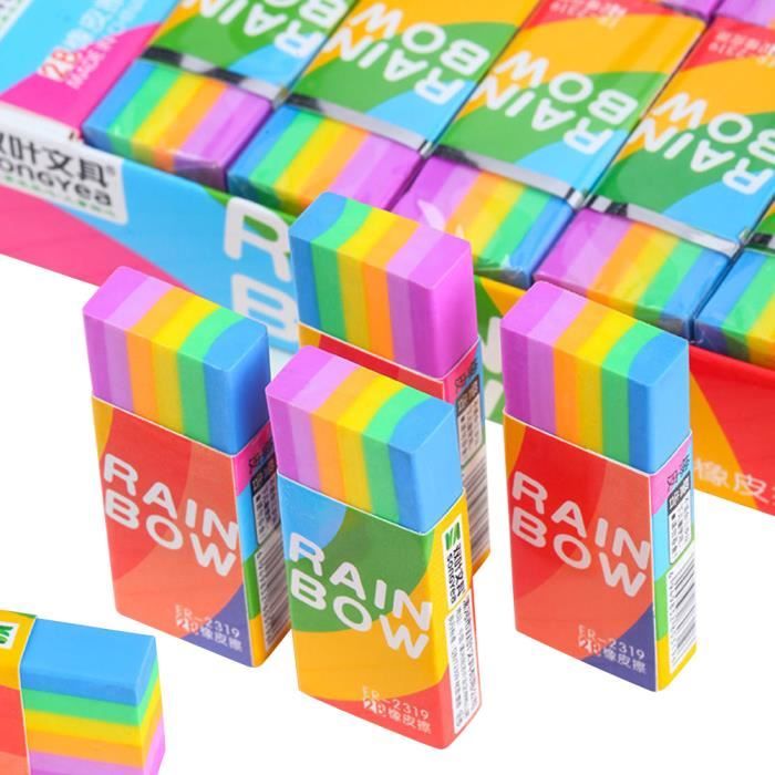 18 Gomme Da Cancellare Per Bambini – 6 Gomme Triangolari Morbide 2B E 12 Mini Gomme Arcobaleno, Per Scuola E Ufficio
