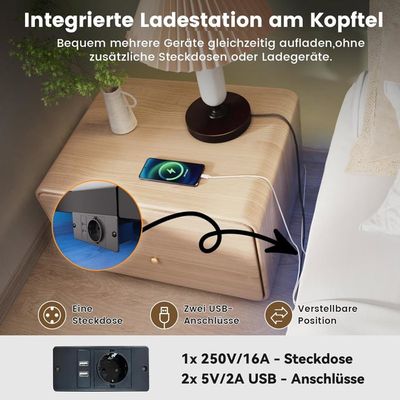 Structure Lit Métal Stable Cadre De Lit Métal 180x200 Cm Avec LED Et Prises USB - COMHOMA - Application Et Télécommande Lit 180x200