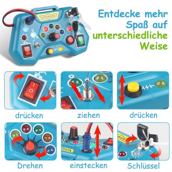 JHkim Busy Board Montessori – Jouet Éducatif Sensoriel 22 En 1 Pour Enfants Dès 3 Ans, Activités D'Apprentissage Moteur Fin Et Créativité, Idéal Cadeau Anniversaire Ou Noël