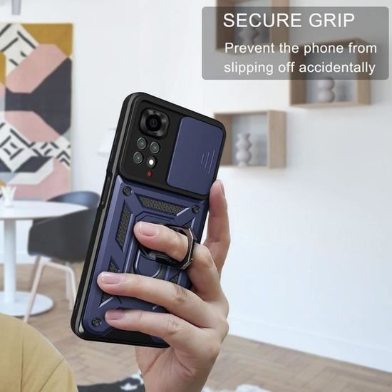 Kit De Protection Pour Xiaomi Redmi Note 11 : Coque Avec Support + 2 Films En Verre Trempé