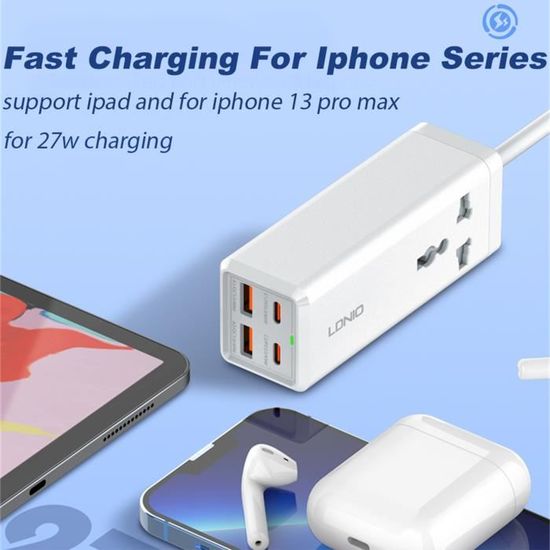 Module De Charge USB-C 4 Ports 65W – Charge Rapide PD – Pour Téléphone, Tablette, Ordinateur Portable – Station De Charge Murale