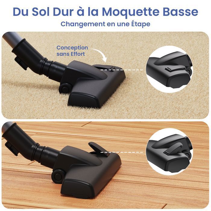 VersLife Aspirateur Balai sans Fil S6PRO, Aspirateur sans Fil Puissant 30Kpa avec 30 Min d'Autonomie, 4 en 1 Aspirateur Balai sans Sac pour Les Poils d'Animaux, Tapis, Sols, Nouveau modèle 2025