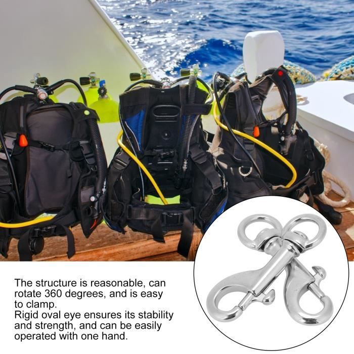 Mousquetons et anneaux - Mousqueton Double Inox 90mm - Diving Equipement -  Diving Equipement