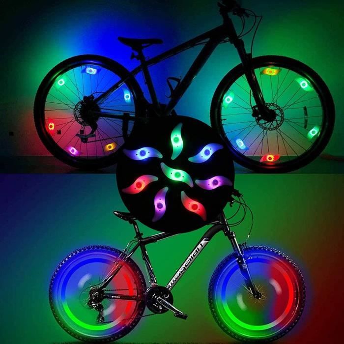 Lot de 4 Lumieres a Rayons de Velo LED Lumieres de Roue de Velo Eclairage Etanche Hot Wheels Reflecteur Feuille de Saule Lumie 1722 Cdiscount Sport