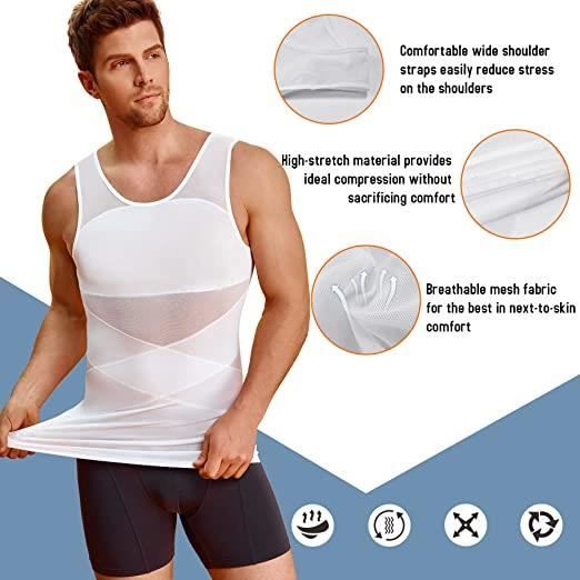 BINGRONG Débardeur de Compression Homme Maillot de Corps Gaine Ventre