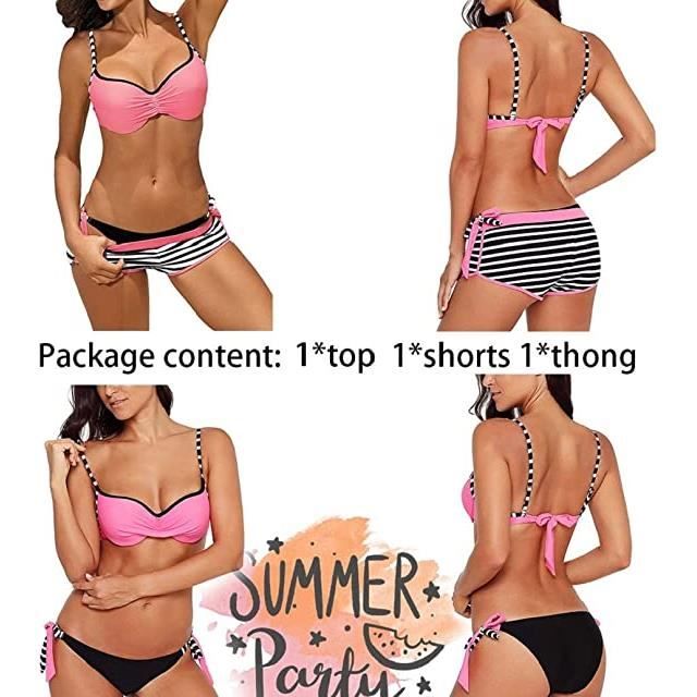 Bikini 2 Pièces Femme, Taille S, Rose/orange, à Armatures, Bustier, Néoprène, Neuf