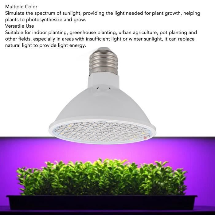 VGEBY Bulbe Lampe Plante Intérieur 8W 200 LED Spectre Complet 110