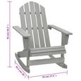 Chaise à bascule de jardin en bois massif - Gris - VIDAXL - Design élégant et intemporel - 72 x 92 x 104 cm-3