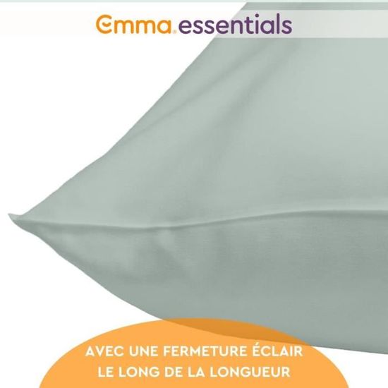 Essentials Set De 2 Taie D'Oreiller 65X65 Cm, Vert Clair, Taie D'Oreiller En  Microfibre, Extra Doux, Respirant Et Lavable - [u134] - Cdiscount Maison