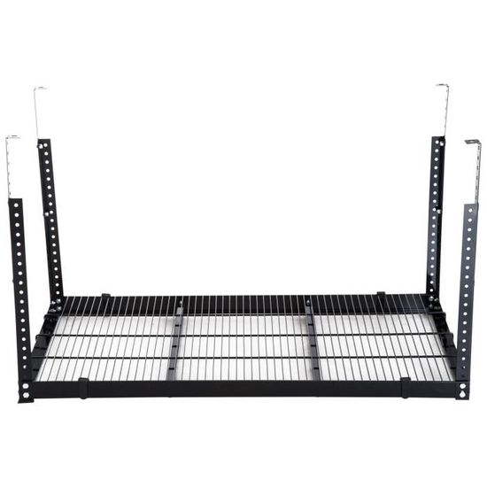 Etagere De Plafond Rack De Rangement Plateau Range Plafond Charge Max 150 Kg Hauteur Reglable 115l X 61l X 55 82h Cm Acier Noir89 Achat Vente Rangement Etagere Etagere De Plafond