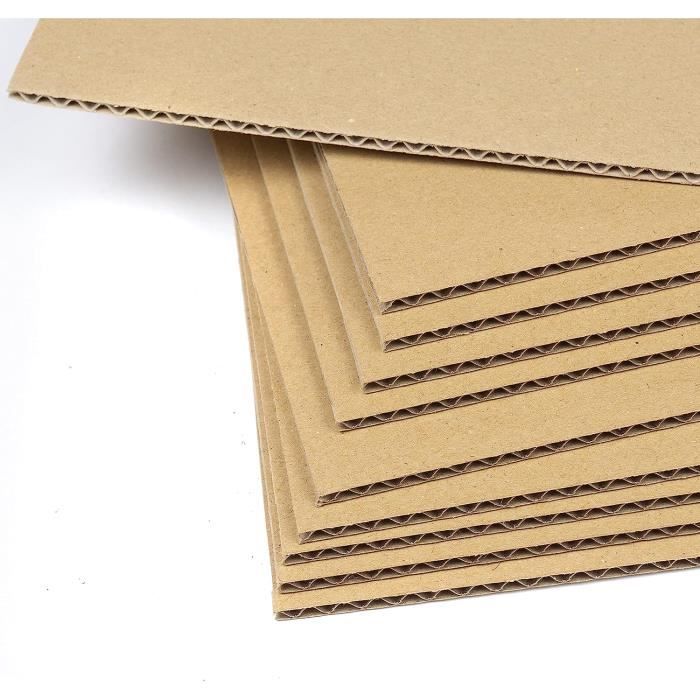 5 Carton ondulé Din A2 - Plaque carton rigide 4mm d'épaisseur format  42x59,4cm - Feuille de carton ondulé brun pour l'emballage - Feuilles de  carton pour l'artisanat : : Fournitures de bureau