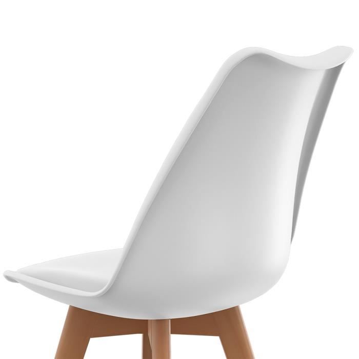 Lot de 4 chaises scandinaves SARA blanches pour salle à manger -  Accessoires salles de bain et WC - Achat & prix