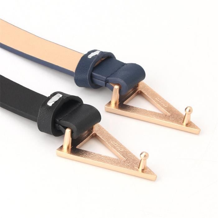 CEINTURE Femme Ceinture pour dames a bouton pression a boucle triangulaire a la mode noir YH Noir Cdiscount Pret a Porter