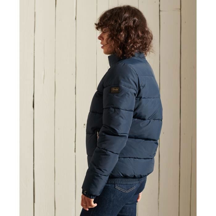 Doudoune femme Superdry Source Retro bleu marine chrome nordique