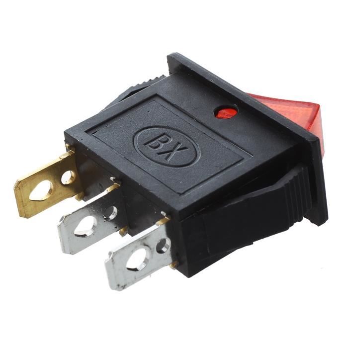 Lot De 5 Interrupteurs à Bascule SPST 16A/250V – Illuminé En Rouge, On/Off, Pour Bateau, Voiture Ou Machine