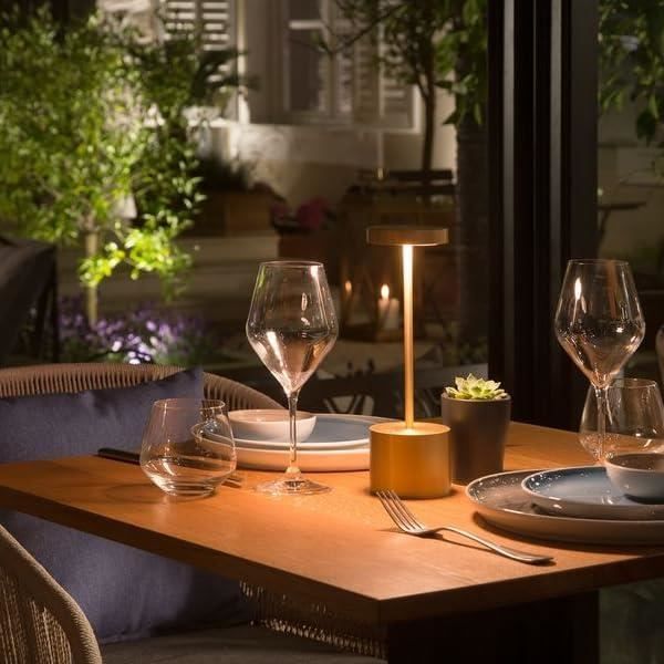 Lampe De Table Sans Fil,Rechargeable 2000 Mah,Lampe De Chevet Portable Usb C Led En Métal Avec 3