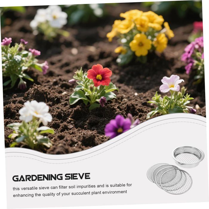 Lot De 4 Tamis De Jardin En Acier Inoxydable – Mailles 2/2.8/3.8/5 Mm – Idéal Pour Terre, Compost, Sable Et Semences