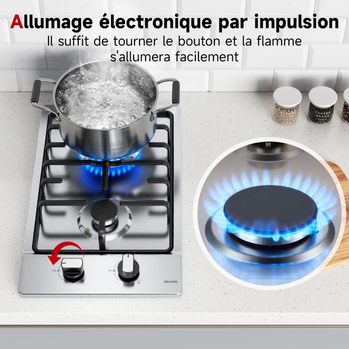 Plaque de Cuisson à Gaz WEHIMO 2 Brûleurs Inox Allumage par — free download