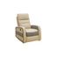 Fauteuil Relax électrique Marco Cuir Beige Et Tissu Gris