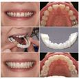 2 Set Silicone Dentier Haut et Bas Sourire Parfait pour Homme et Femme Amovible Naturel Fausse Dents Provisoire Facette Dentaire-0