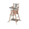 Combelle - Chaise haute bébé en bois Marcel bicolore gris - 57x95 cm-0