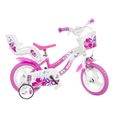 Vélo pour fille blanc et rose Flappy 12 pouces Dino Bikes-0