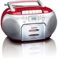 SCD-420 Radio FM portable avec lecteur CD et lecteur de cassettes Rouge-0