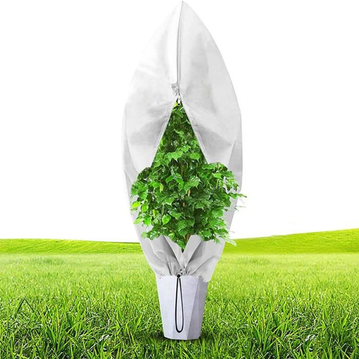 Housse De Protection Hivernale Pour Plantes - Tissu Non Tissé épais 50 G/m² - Rectangulaire 150x45x40 Cm - Anti-gel, UV - 2