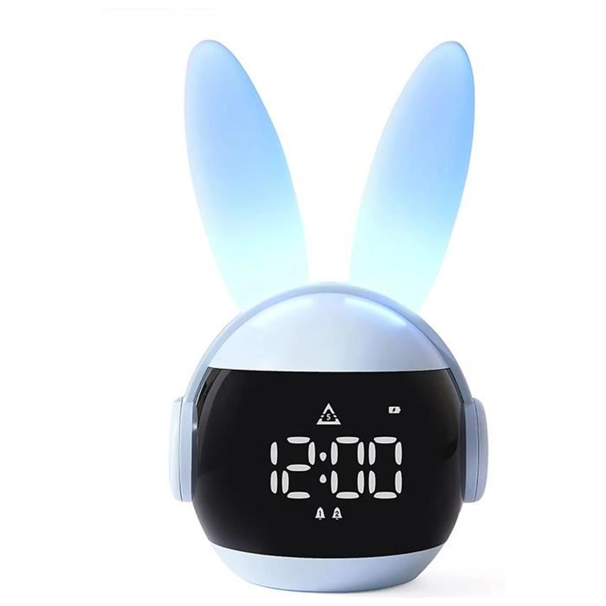 Homealexa Réveil Enfant Lapin Numérique - Veilleuse Minuterie Lumière LED Snooze Chambre Fille Garçon