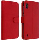 Housse pour smartphone - AVIZAR - Samsung Galaxy A10 - Étui portefeuille rouge - Coque souple - Support vidéo