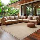 Tapis de Cuisine Uni - SIMPEX - Moderne - Résistant aux Intempéries - 200 x 290 cm - Beige