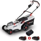 X-PERFORMER Tondeuse à gazon portative sur batterie - 40V MAX - Hauteur de coupe 6 positions avec 2 Batteries 2Ah et double chageur