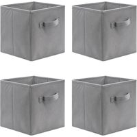 Cubes de rangement pliants Lot de 4, 26 x 26 x 28 cm Boîtes de Rangement Ouvertes en Textile Non-Tissé, Tiroir en Tissu, pour joue