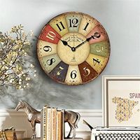Horloge Pendule Murale Style Vintage Horloge Décoration Maison 