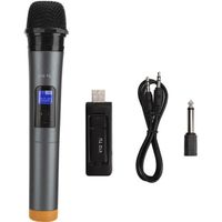 Microphone sans fil Micro à main avec récepteur pour haut-parleur de karaoké Ensemble de microphone professionnel pour Radio