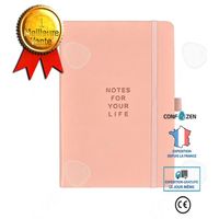 CONFO® Bloc-notes A5 porte-stylo créatif rose clair bloc-notes d'affaires en simili cuir papeterie de bureau bloc-notes sangle bloc-