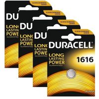 4 x Duracell CR1616 3V Lithium pile à pièce DL1616 1616 BR1616 ECR1616