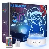 KENLUMO Lampe Stitch Noël Enfant Cadeau Lampe de chevet LED télécommande Touchez pour changer decouleur decoration veilleuse fille