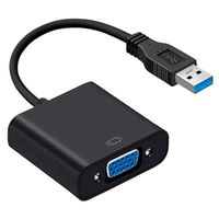 OCIODUAL Adaptateur USB 3.0 vers VGA Full HD 1080p Noir pour PC Ordinateur Portable Moniteur Projector Cable Convertisseur