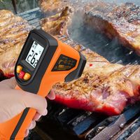 Thermomètre infrarouge pour la cuisson -50℃~420℃(T600A)émissivité réglable,pistolet de température laser IR pour Cuisine-Pizza-BBQ