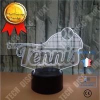 TD® Nouveau Tennis 3D Led Lumières Usb Tactile Coloré Led Lumières Visuelles Cadeau Fête Fête Petite Lampe De Table